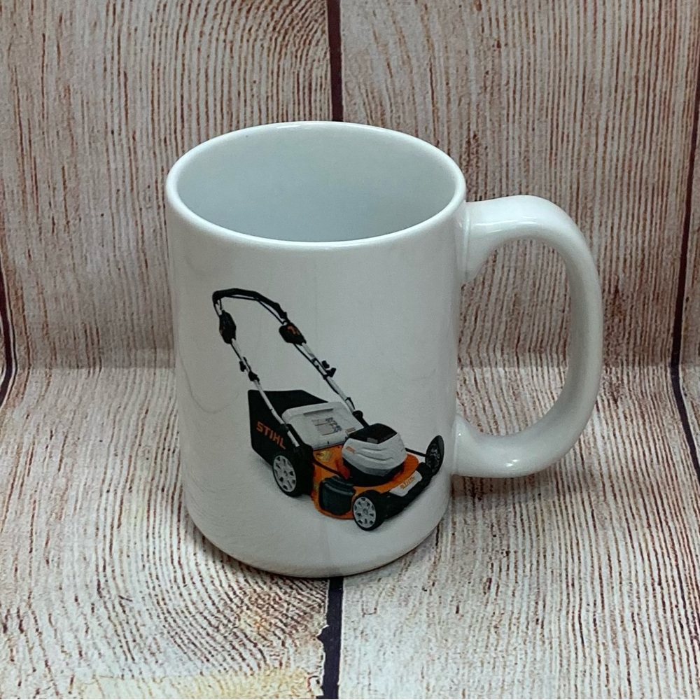 STIHL Coffee Mug Lawnmower Graphic White